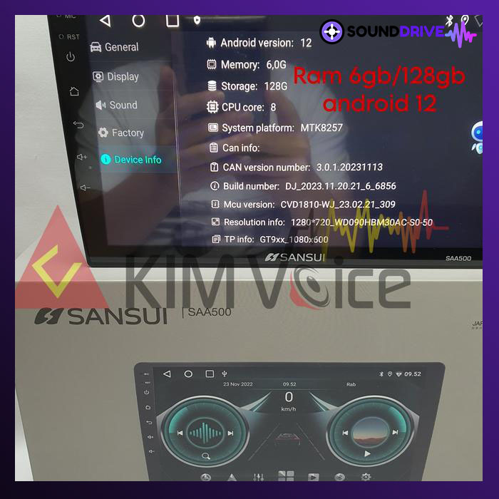 Head unit Android Sansui SAA500 OEM Honda Jazz - Image 2