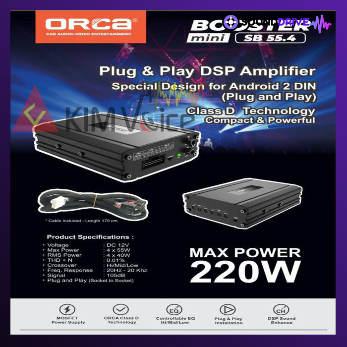 DSP Orca Booster mini SB 55.4 DSP Amplifier Plug n play