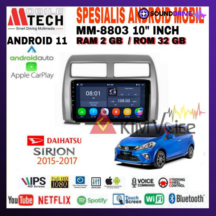 Head Unit Android Mtech 10 inch OEM Sirion 2015-2017 + Soket PNP Silver - Image 2