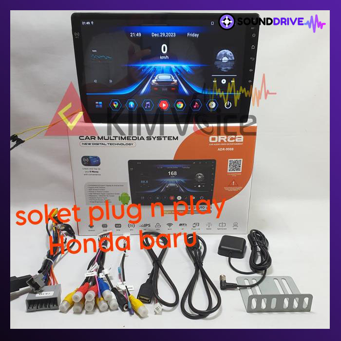 Head Unit Android Orca Eco OEM CRV Turbo 2021 Up + Soket Canbus - 9 inch - Image 2
