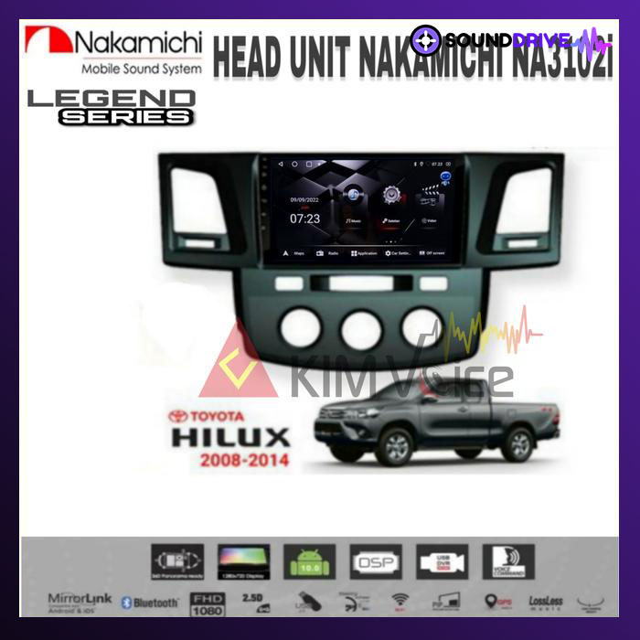 Head Unit Android Nakamichi 9 inch OEM Toyota Hilux 2007-2015 pnp - RAM 4/64GB