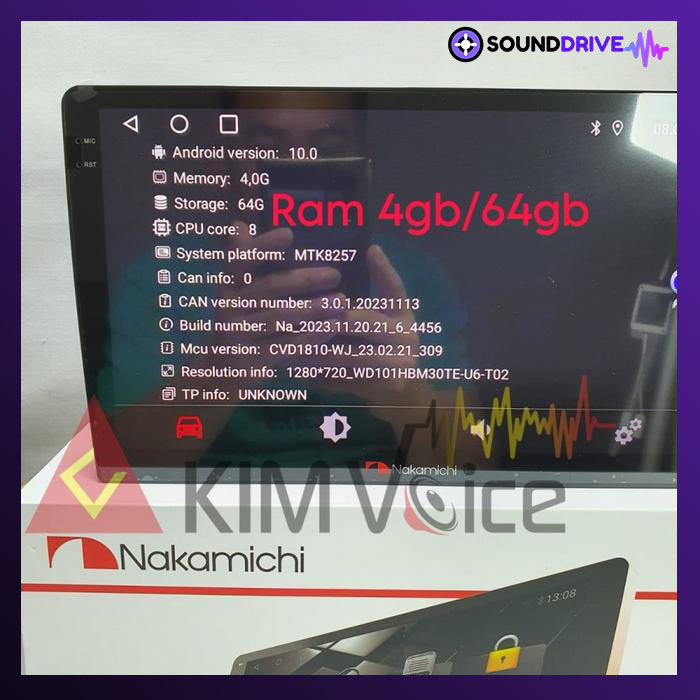 Head Unit Android Nakamichi 9 inch OEM Toyota Hilux 2007-2015 pnp - RAM 4/64GB - Image 5
