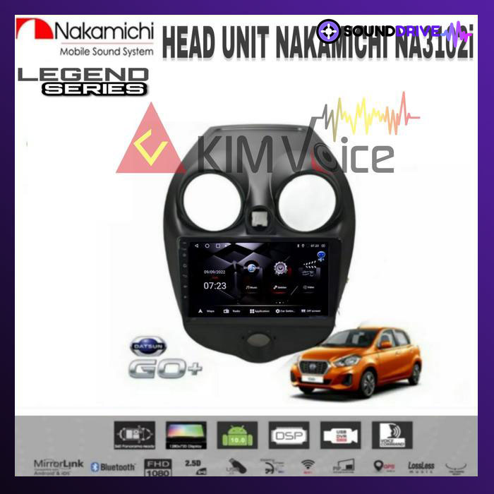 Head Unit Android Nakamichi 9 inch OEM Datsun GO Soket pnp - RAM 4/64GB
