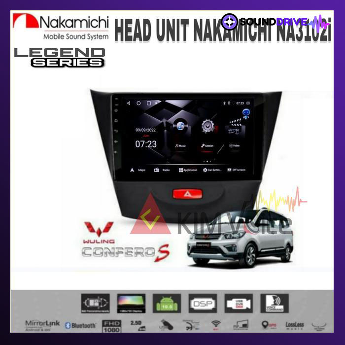 Head Unit Android Nakamichi 10 inch OEM Wuling Confero S soket pnp - RAM 4/64GB
