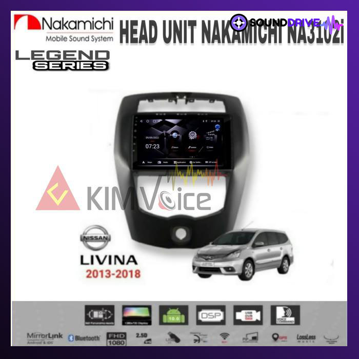 Head Unit Android Nakamichi OEM Nissan Livina 2007-2018 10 inch - Hitam, RAM 4/64GB