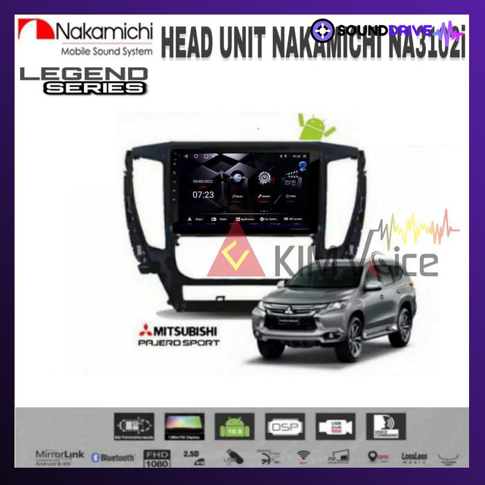 Head Unit Android Nakamichi 9/10 inch OEM Pajero 2017-2020 soket pnp - 9 inch, RAM 4/64GB