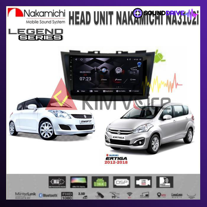 Head Unit Android Nakamichi 9 inch OEM Ertiga/Swift 2012-2018 Hitam, RAM 4/64GB - Image 2