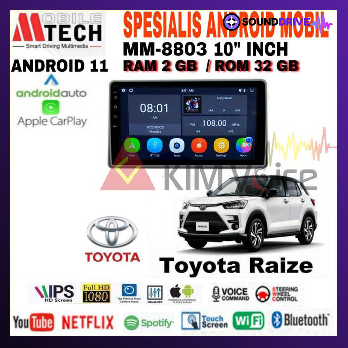 Head Unit Android Mtech MM-8803 10 inch OEM Raize Soket pnp