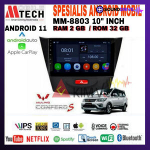 Head unit Android Mtech MM-8803 10 inch OEM Wuling Confero S Soket PNP Bluetooth Car