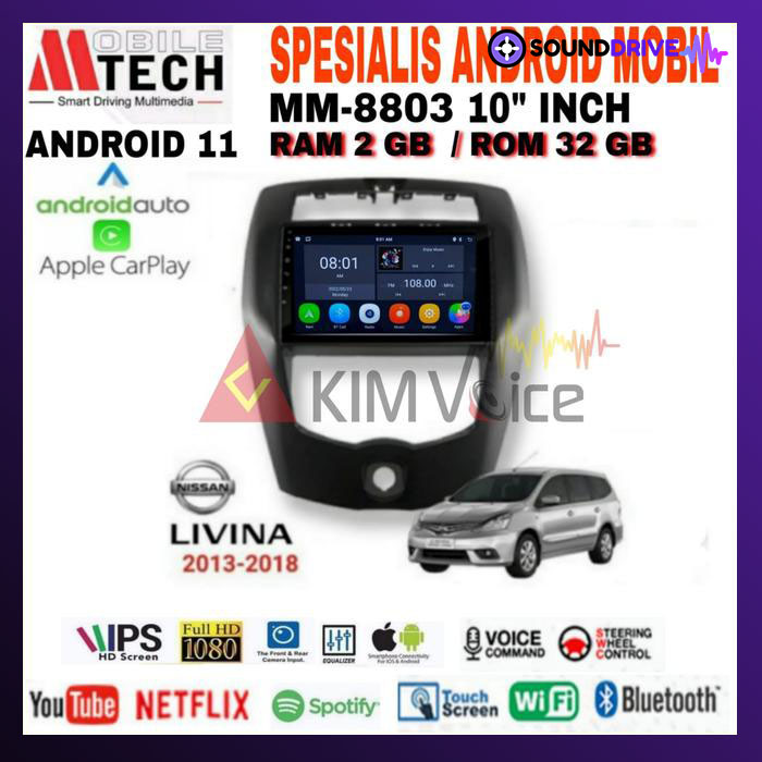 Head Unit Android Mtech MM-8803 10 inch OEM Nissan Livina 2013-2018