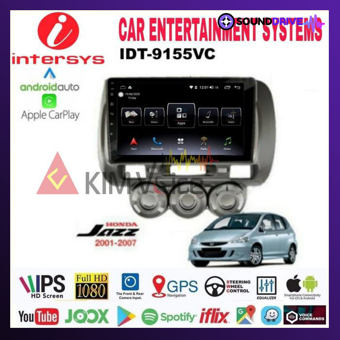 Head Unit Android Intersys 9 inch OEM Honda Jazz lama 2002-2007
