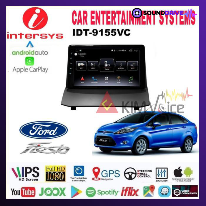 Head Unit Android Intersys 9 inch OEM Ford Fiesta + Soket + Canbus