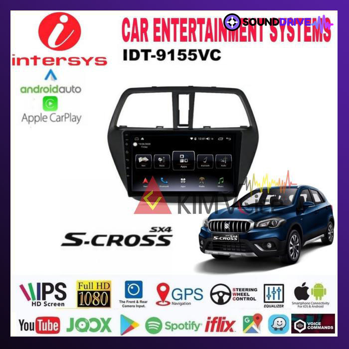 Head Unit Android Intersys 9 inch OEM Suzuki SX4 S Cross 2014 Carplay