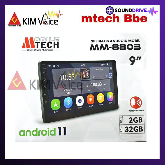 Head Unit Android Mtech BBE MM-8803 9 inch Voice Command IPS Carplay