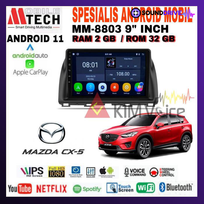 Head Unit Android Mtech 9 inch OEM Mazda CX5 2011-2015 Soket PNP - 2012-2015 2/32G