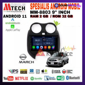 Head Unit Android Mtech 9 inch OEM Nissan March 2010-2013 Soket PNP - 4/64GB