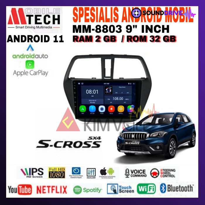 Head Unit Android Mtech 9 inch OEM Suzuki SX4 S Cross 2014 Up PNP - 2/32GB
