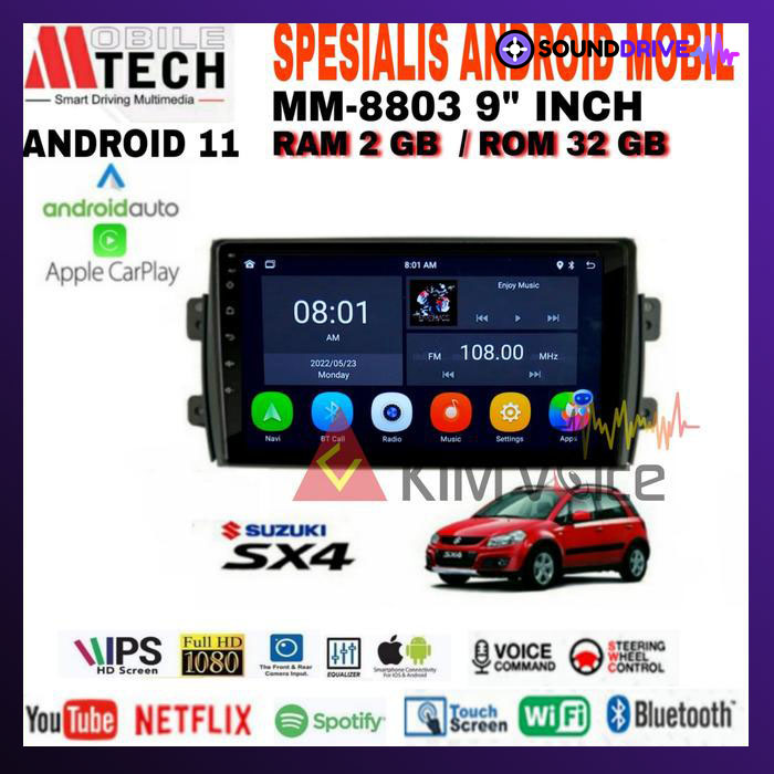 Head Unit Android Mtech 9 inch OEM Suzuki SX4 X-Over Baleno Lama PNP - 2/32GB