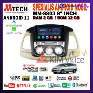 Head Unit Android Mtech 9 inch OEM Toyota Innova 2004-2011 Soket PNP - Type G, 2/32GB
