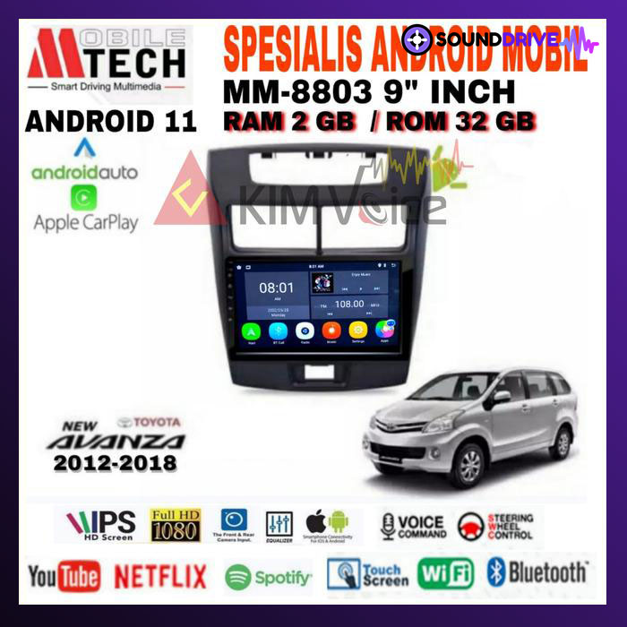 Head Unit Android Mtech 9 inch OEM All New Avanza Xenia 2012-2018 PNP - 2/32GB