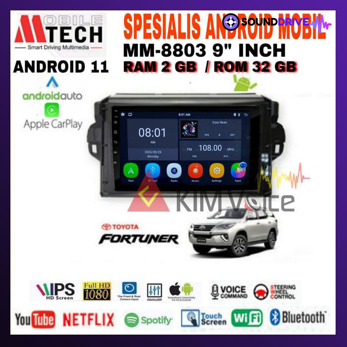 Head Unit Android Mtech 9 inch OEM Toyota Fortuner 2015 Up Soket PNP - 2/32GB