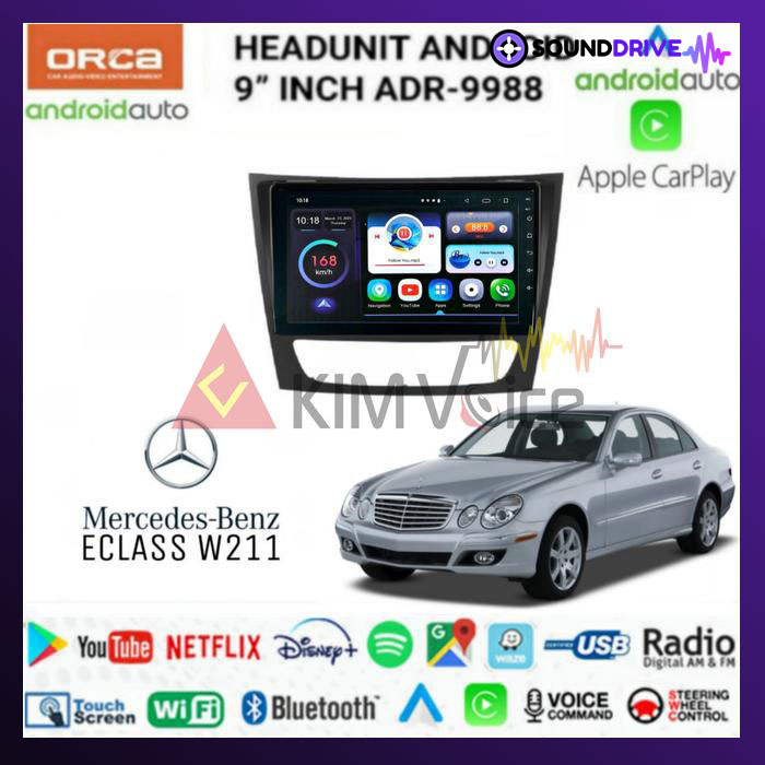 Head unit Android Orca OEM Mercy E CLASS W211 9 inch 2001-2009