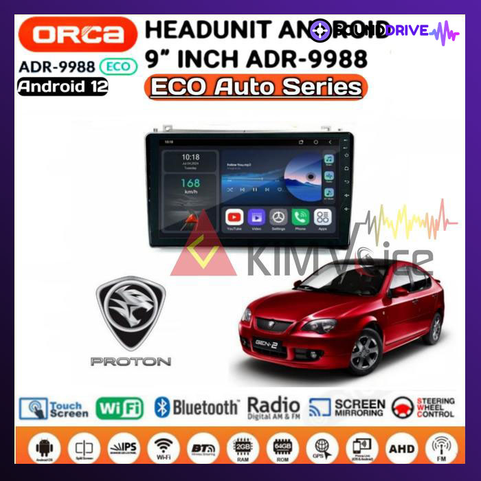 Head unit Android Orca Eco 9 inch OEM Proton Gen II Persona 2006-2010