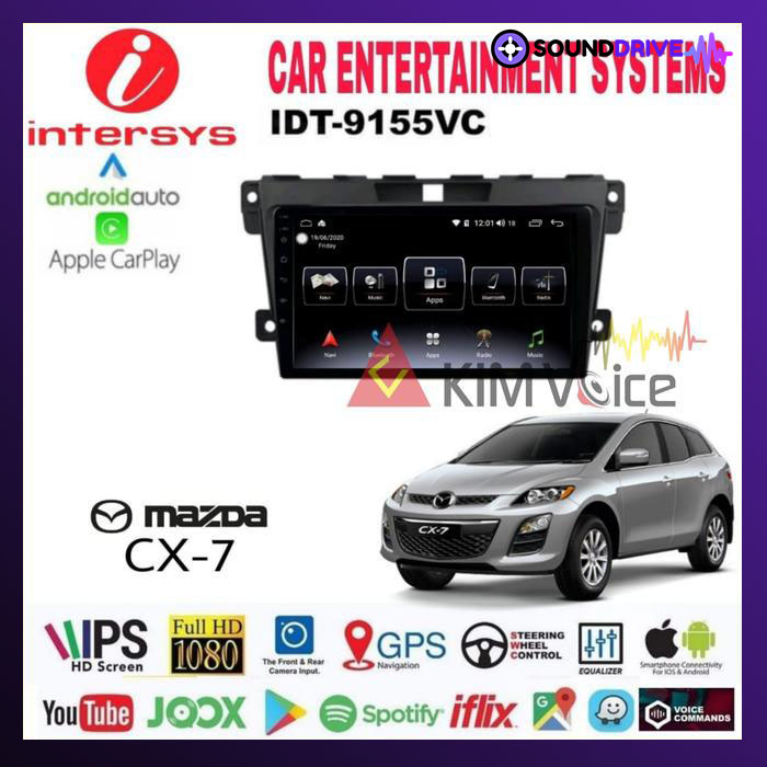 Head unit Android Intersys OEM Mazda CX7 2007-2014 9 Inch Soket pnp - Paket Frame