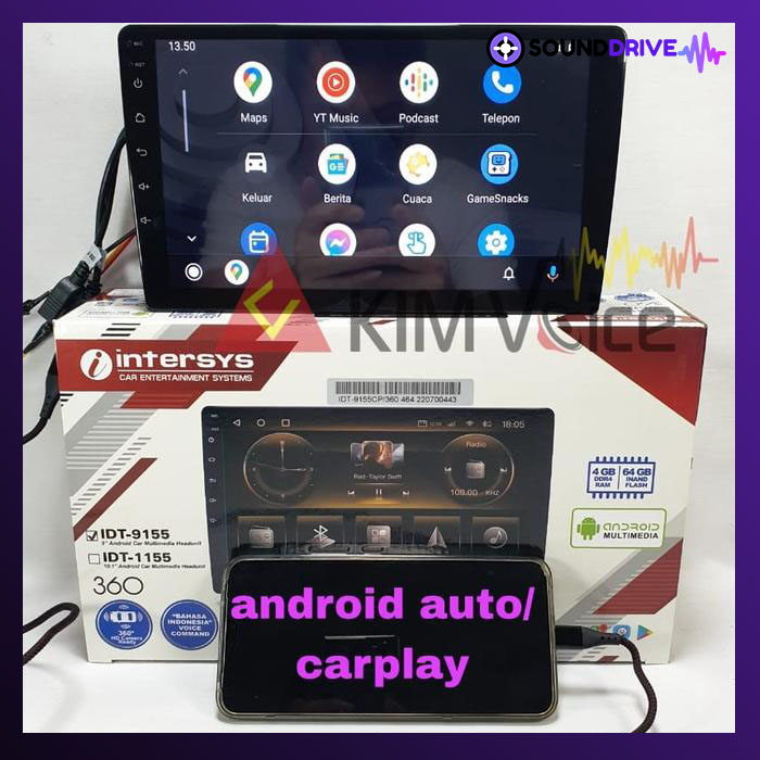 Head Unit Android INTERSYS IDT- 9155 9in IDT-1155 10in 360 RAM 4/64GB - 9 INCH - Image 3