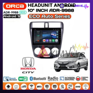 Head unit Android Orca Eco 10 Inch OEM Honda City 2008-2014 Soket pnp - Manual AC