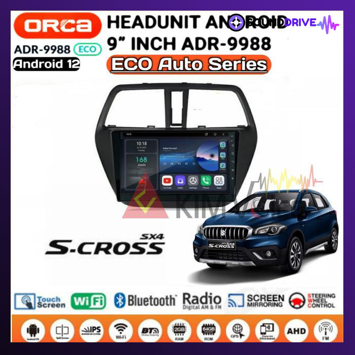 Head Unit Android Orca Eco 9 inch OEM Suzuki SX4 S Cross 2014