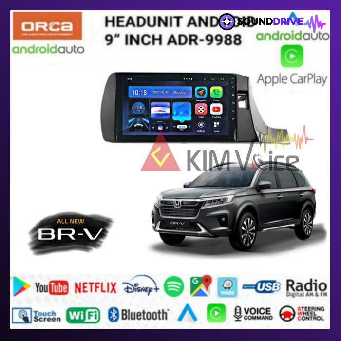 Head Unit Android Orca 9 inch OEM All New BRV/WRV 2022 up Soket pnp