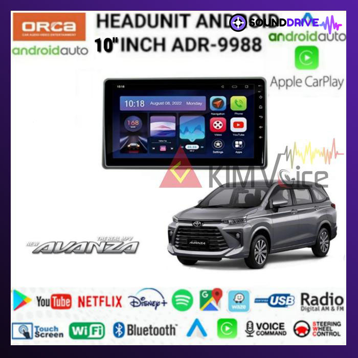 Head Unit Android Orca 10 inch OEM Avanza 2022 up Soket PNP