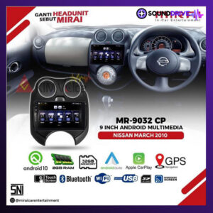 Head Unit Android MIRAI MR-9032CP 9 inch OEM Nissan March Soket pnp