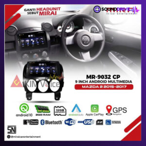 Head Unit Android MIRAI MR-9032CP 9 inch OEM Mazda 2 2010 up Soket PNP
