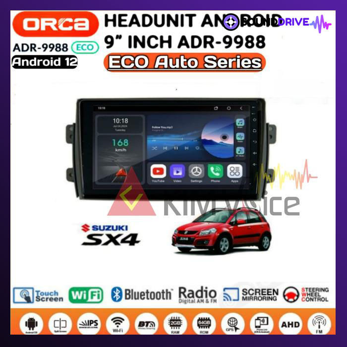Head Unit Android Orca Eco OEM Sx4/XOver/Baleno 9 inch