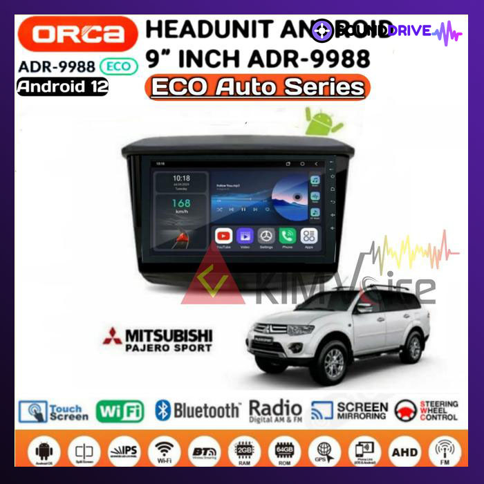 Head Unit Android Orca Eco Series OEM Pajero Sport 2010-2014 soket pnp