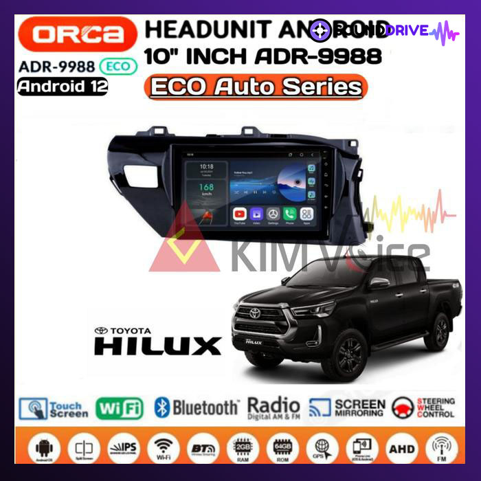 Head Unit Android ORCA ECO 10 Inch OEM Hilux 2016 up