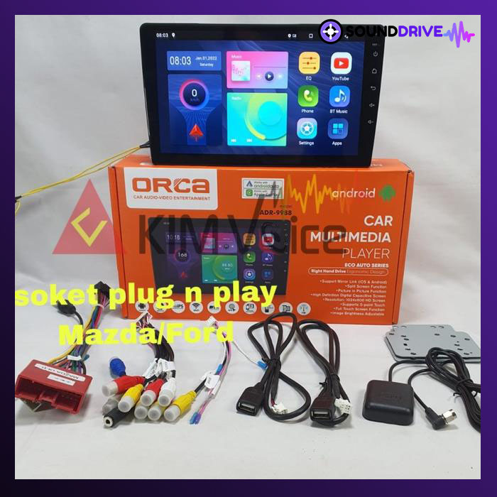 Head Unit Android Orca 9 inch OEM Ford Ranger Everest Mazda BT - Image 2