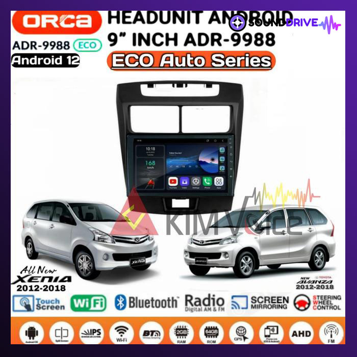 Head Unit Android Orca Eco 9 inch OEM Avanza Xenia 2012-2018 pnp