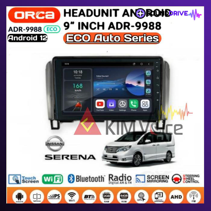 Head Unit Android Orca Eco 9 inch OEM Serena C26 Soket pnp