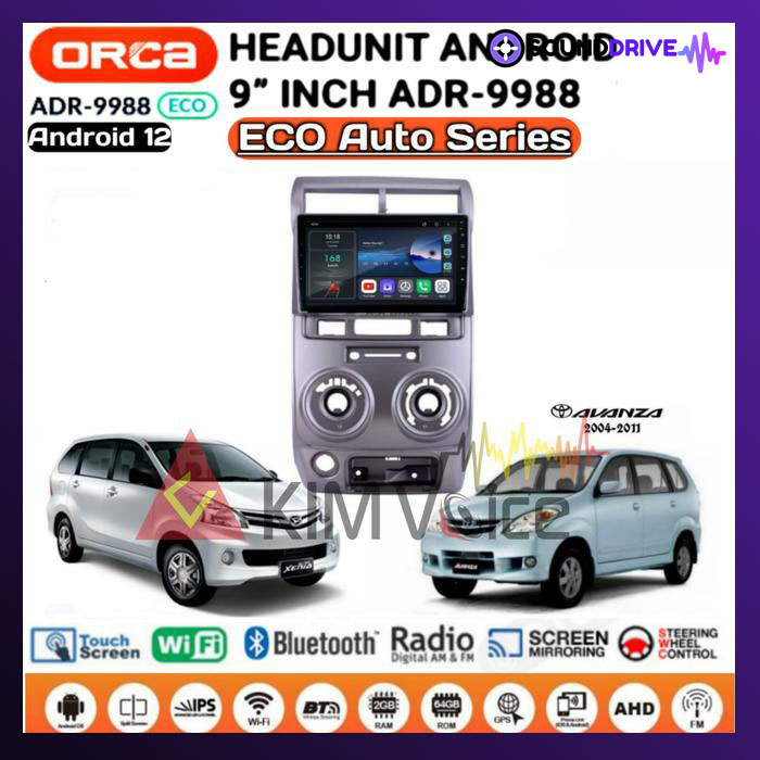 Head Unit Android Orca Eco 9 inch OEM Avanza-Xenia 2004-2011 Soket pnp