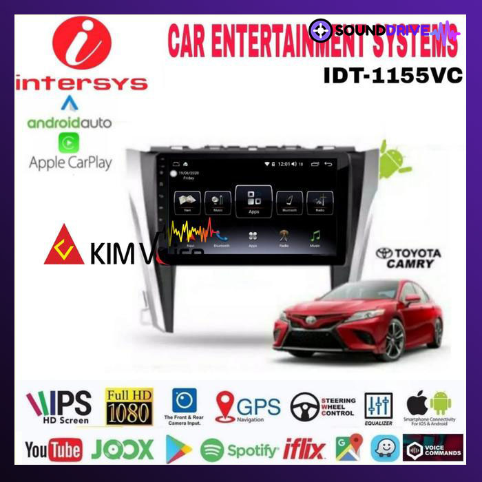 Head Unit Android Intersys 10 Inch OEM Camry 2016 up soket pnp