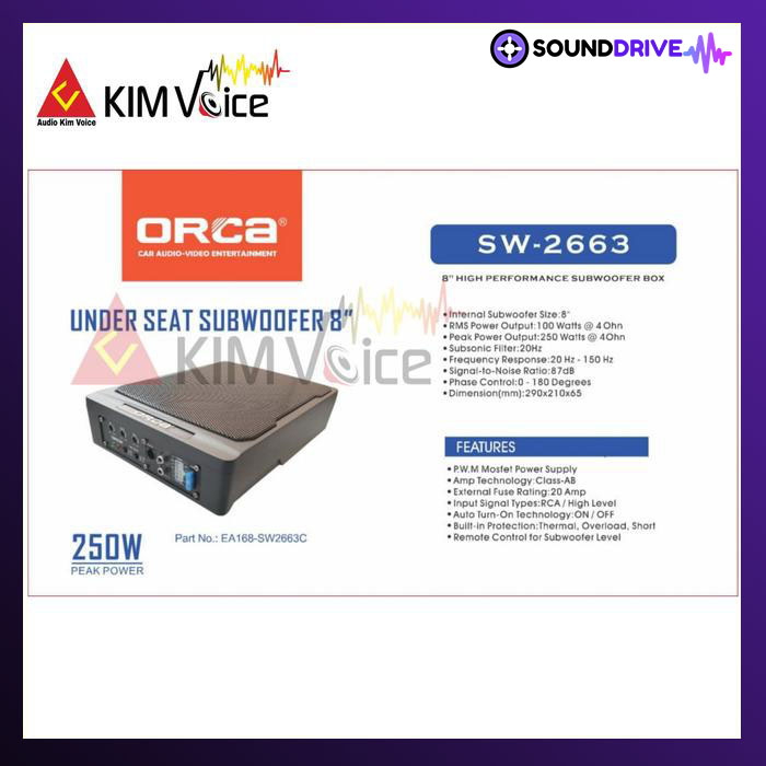 Subwoofer Kolong Aktif Orca SW-2663 7 Inch with Control Bass