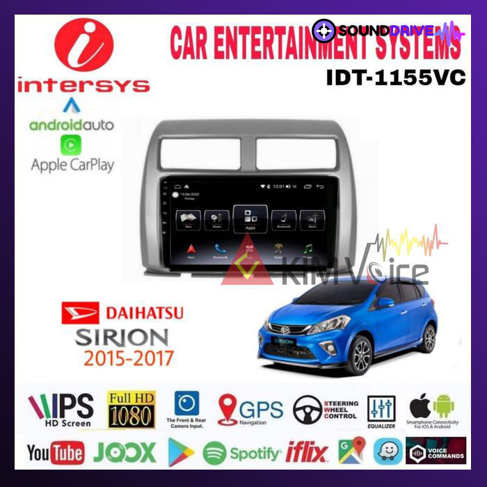 Head Unit Android Intersys 10 Inch OEM Sirion 2015-2017 soket pnp - Hitam
