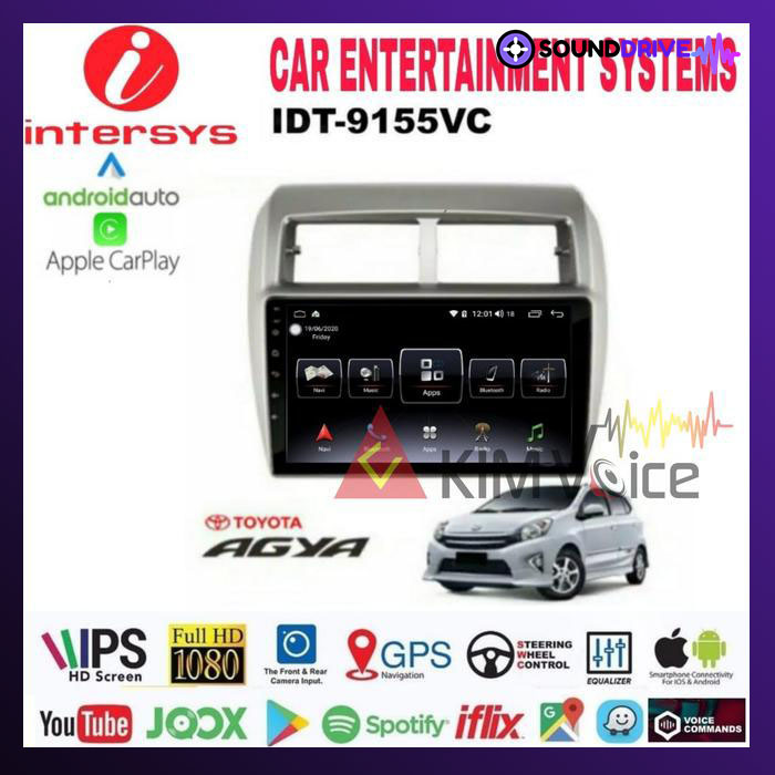 Head unit Android Intersys 9 Inch OEM AGYA AYLA Soket PNP IPS