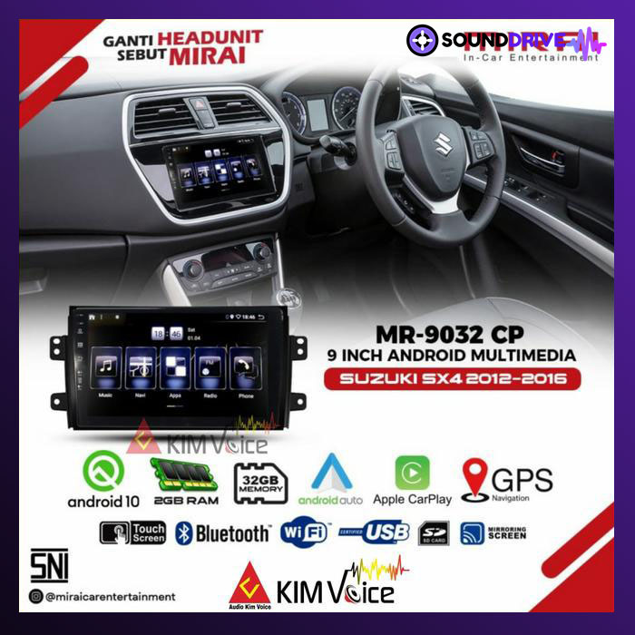 Head unit Android MIRAI 9 Inch OEM SX4 ( X-OVER ) Baleno lama