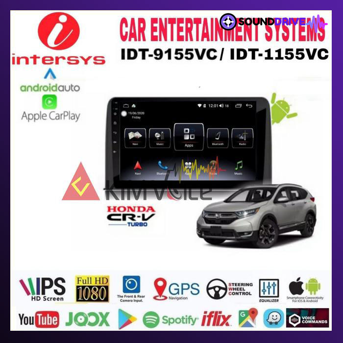Head Unit Android Intersys 9 inch OEM CRV Turbo 2017 up Soket PNP IPS - 9 inch