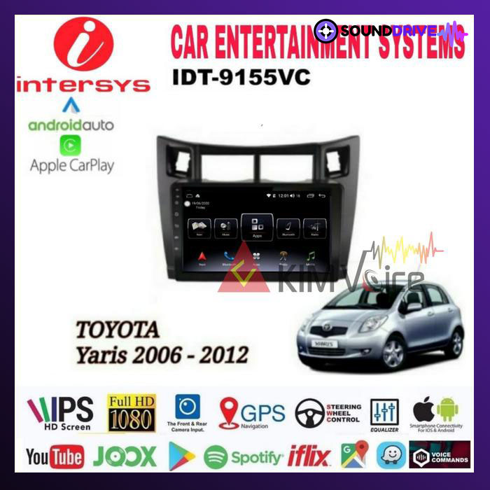 Head unit Android Intersys 9 Inch OEM YARIS lama 2005- 2013 pnp