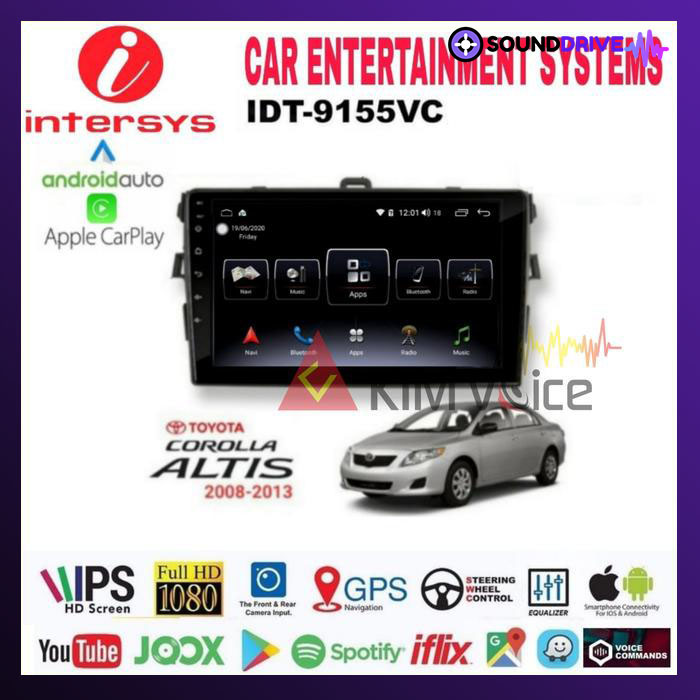 Head unit Android Intersys 9 Inch OEM ALTIS 2008-2013 Soket PNP